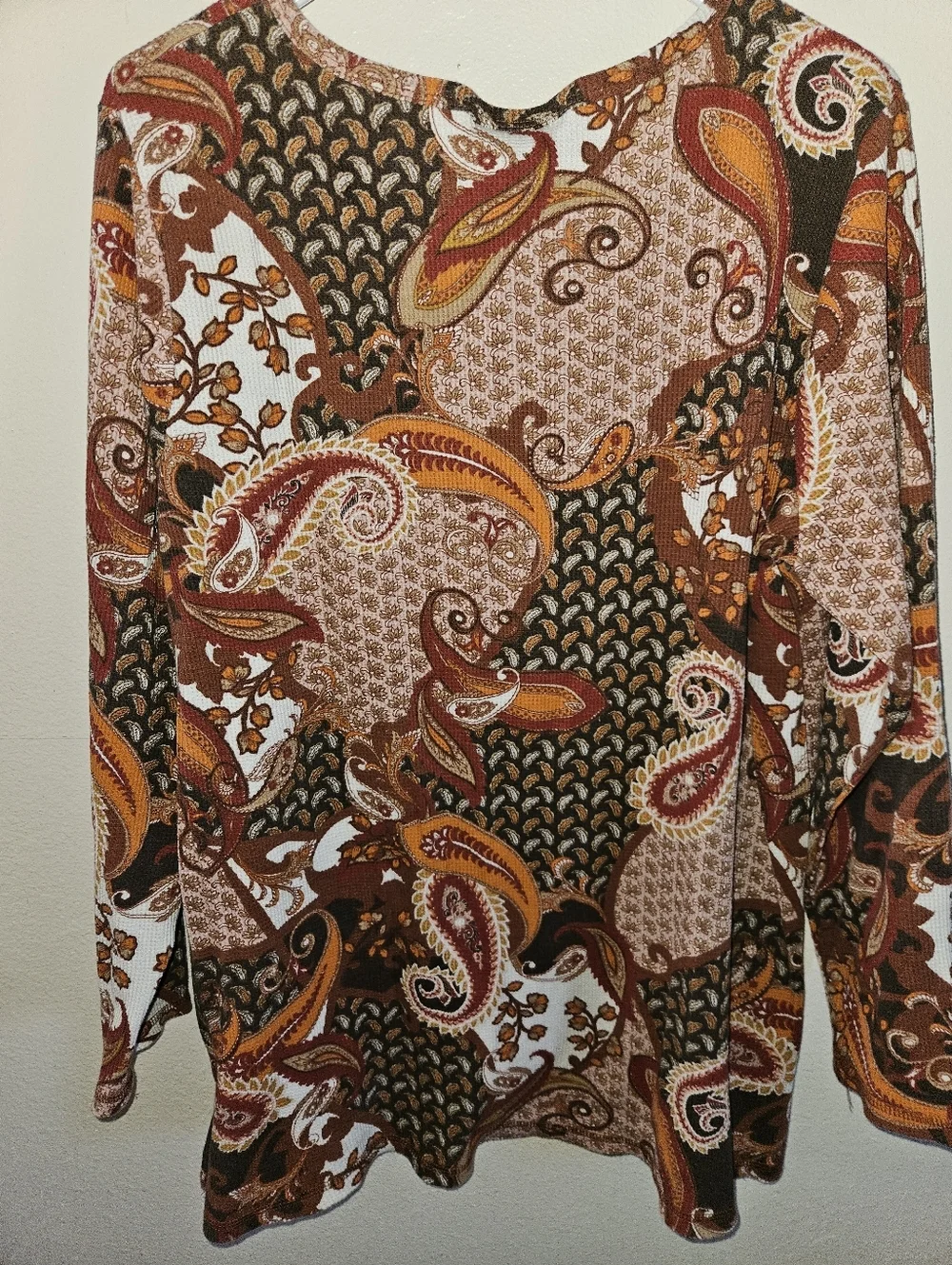 Roamans Womans Long Sleeve Henley Top Size L (18-20)